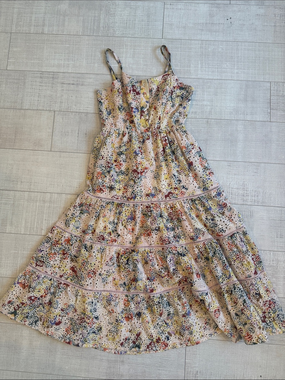 Girls Floral Tiered Sundress - Pink Multi